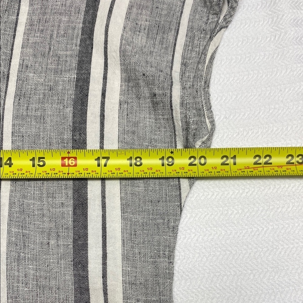 Anthropologie Cloth & Stone Jumpsuit Romper Linen Striped Cottage Beachy Medium - Picture 11 of 13